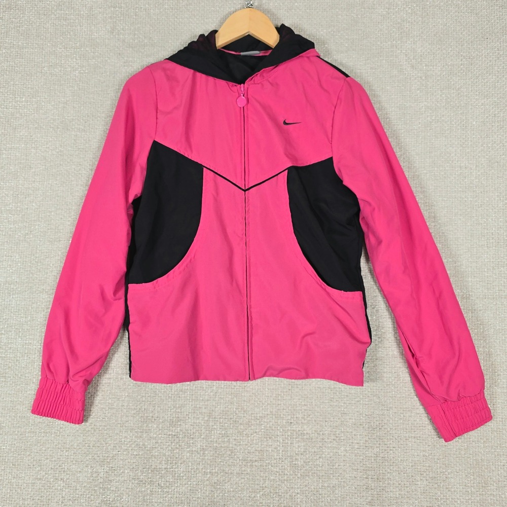 Nike Womens Windrunner Hooded Windbreaker‎ Jacket Pink Black Small